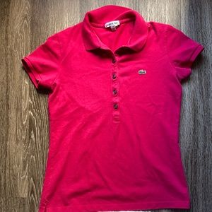 Deep pink Lacoste polo